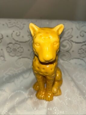 Vintage Yellow Ceramic Cheetah Figurine